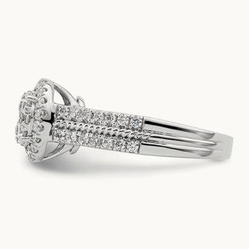 Oval Halo Cluster Engagement Ring, 0.75 ct tw