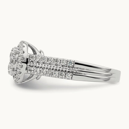 Oval Halo Cluster Engagement Ring, 0.75 ct tw