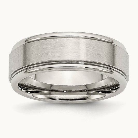 Polished with Brushed Center Ridged Edge Band — photo set