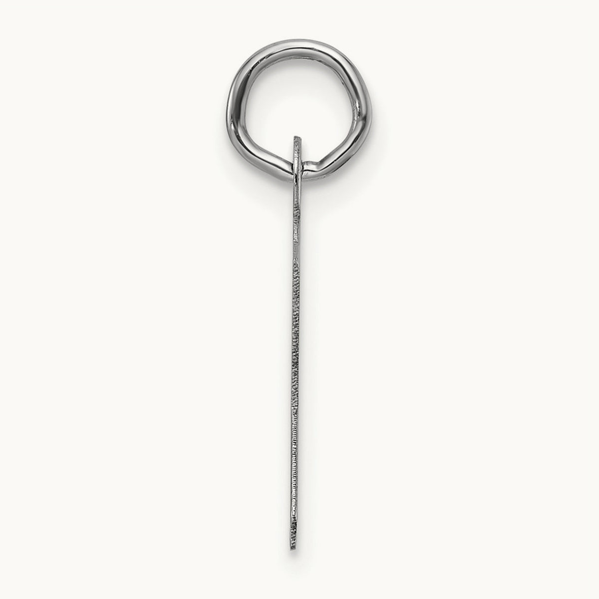 Slanted Block Initial Charm — 14K White Gold, K