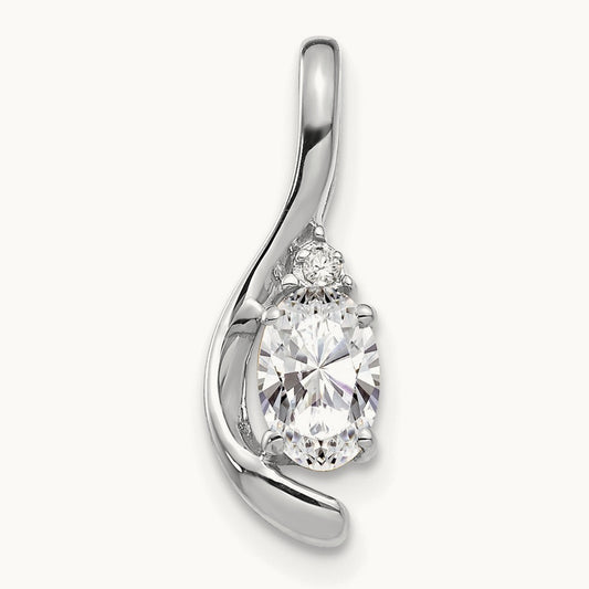 Topaz and Diamond Pendant — 14K White Gold