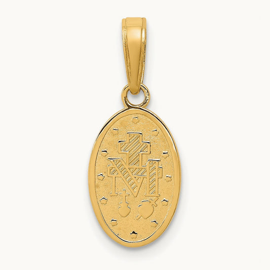 Miraculous Medal Charm — 14K Yellow Gold, 21mm