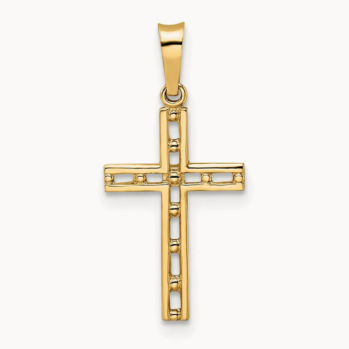 Polished Solid Cross Pendant — 23.71mm