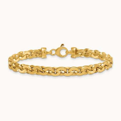 Polished Fancy Link 7.5 Inch Bracelet, 5.75mm, 14K