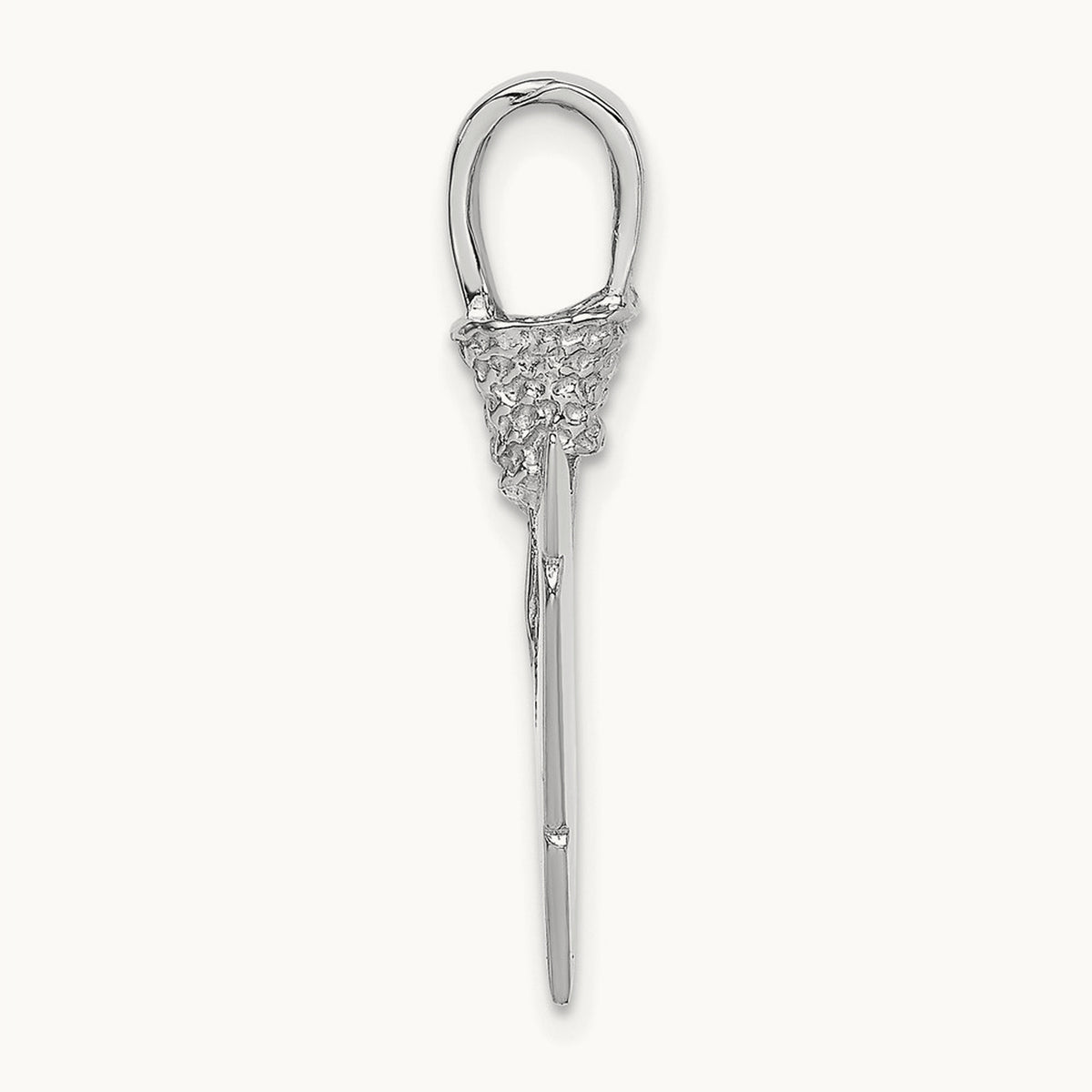 3-D Arrowhead Charm — 14K White Gold