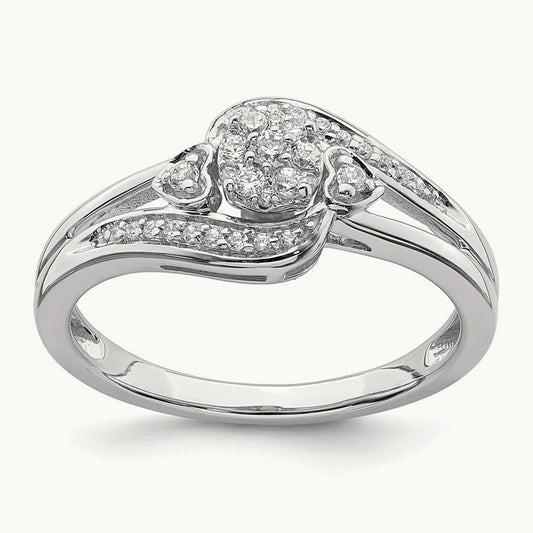 Diamond Cluster Complete Engagement Ring — photo set