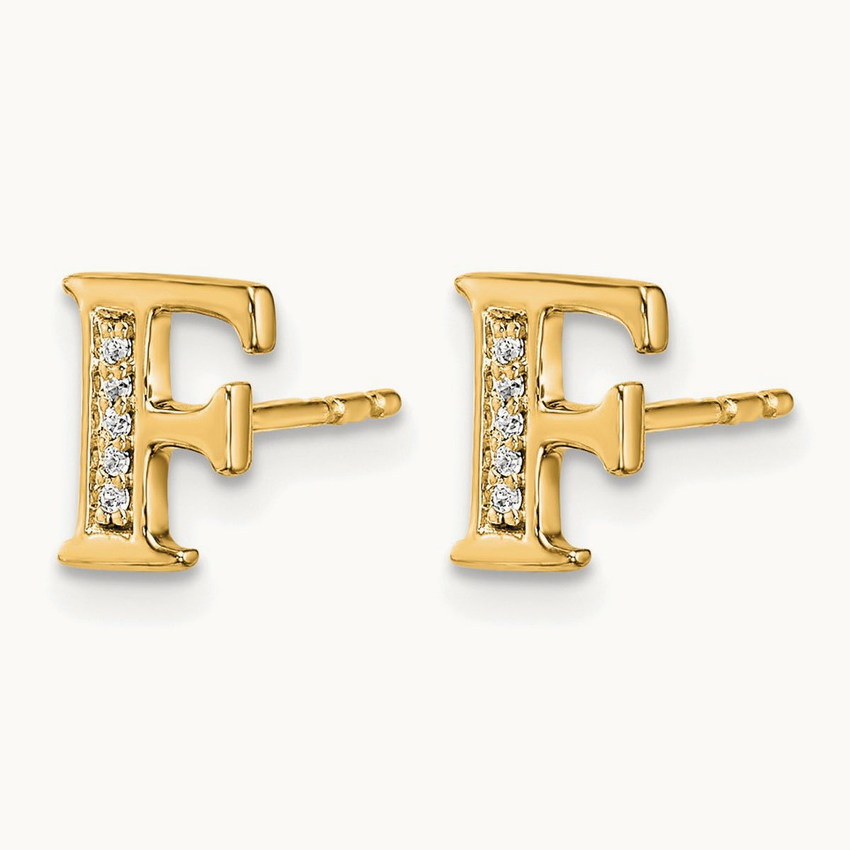 Diamond Earrings — 14K Yellow Gold, 8mm, F