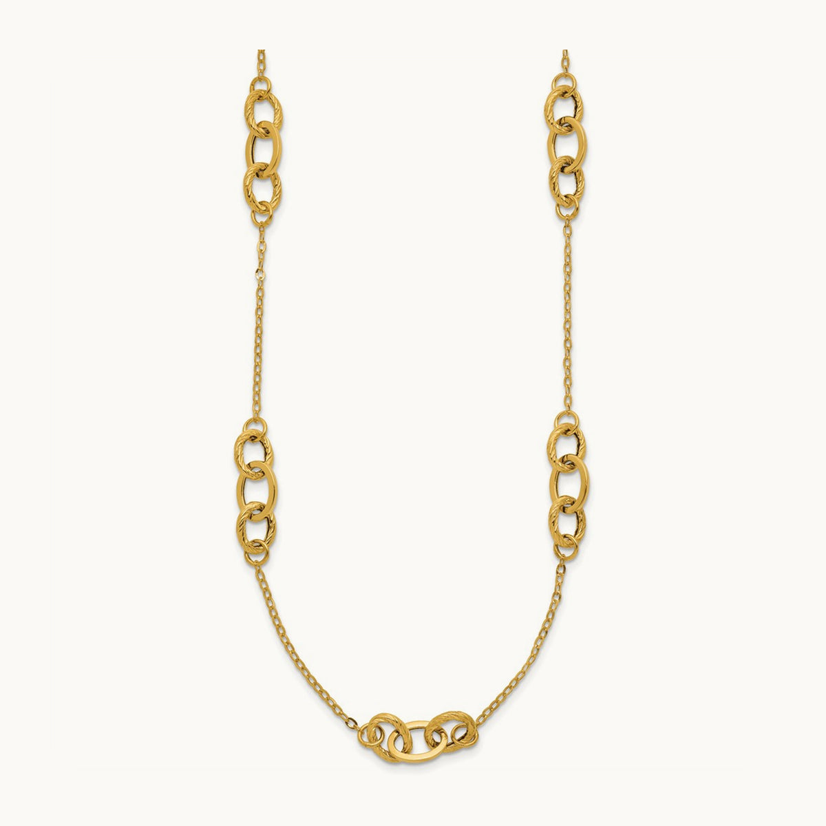 Fancy 18 inch Necklace, 14K Yellow Gold