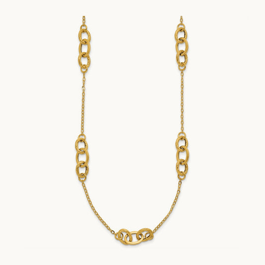 Fancy 18 inch Necklace, 14K Yellow Gold