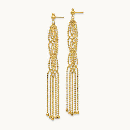 Beaded Earrings, 14K