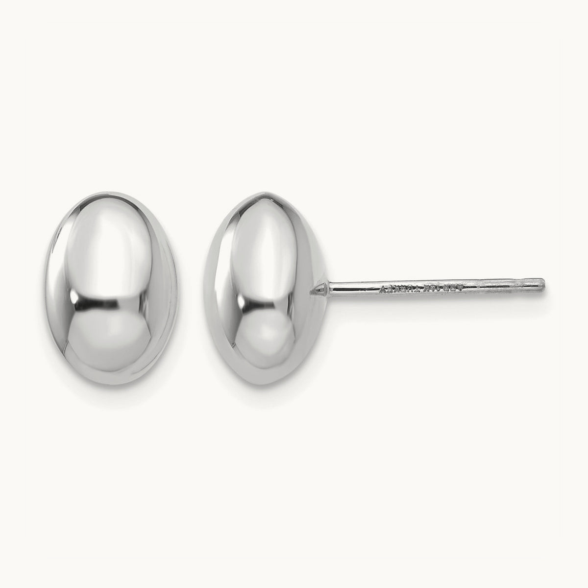 Polished Post Earrings — 14K White Gold