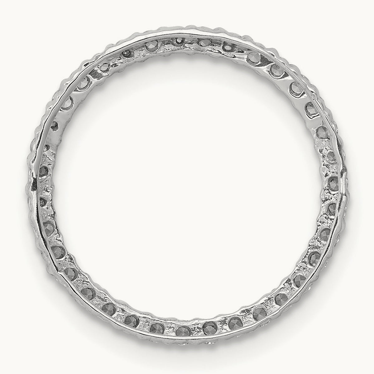 Diamond Circle Chain Slide — 14K White Gold, 17mm, 0.35 ct