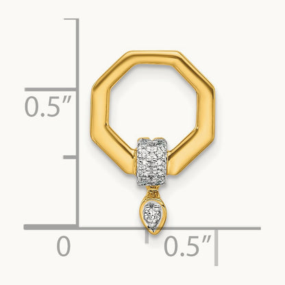 Polished Diamond Octagon Chain Slide, 14K