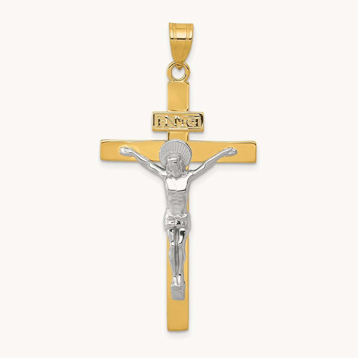 INRI Crucifix Pendant, 14K Two-tone