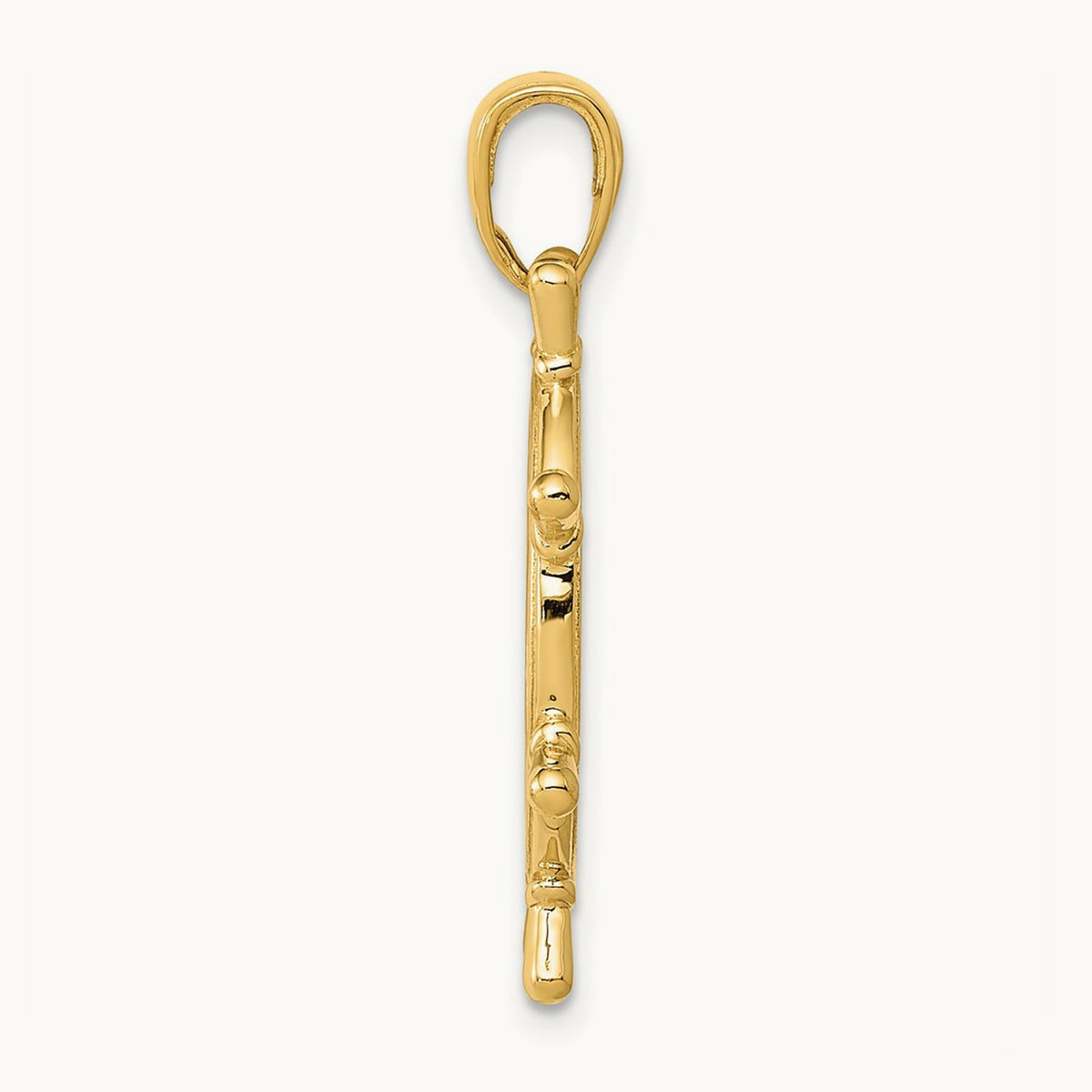 3D Ships Wheel Pendant — 14K Yellow Gold