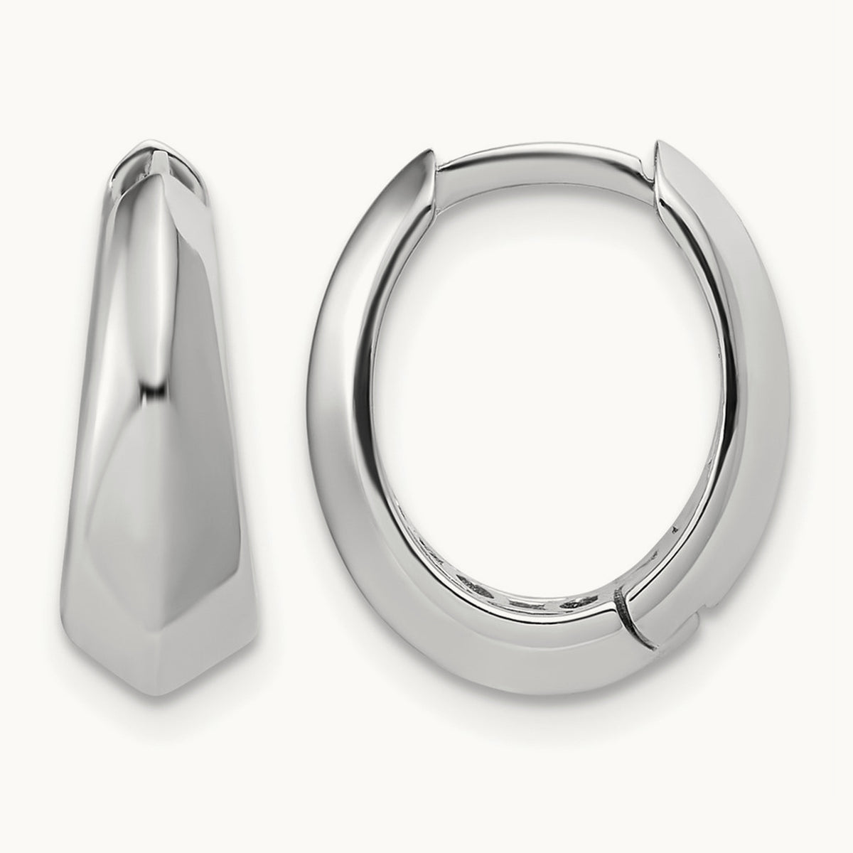 Polished Hinged Hoop Earrings, 14.75mm — Leslie's in 14K White Gold