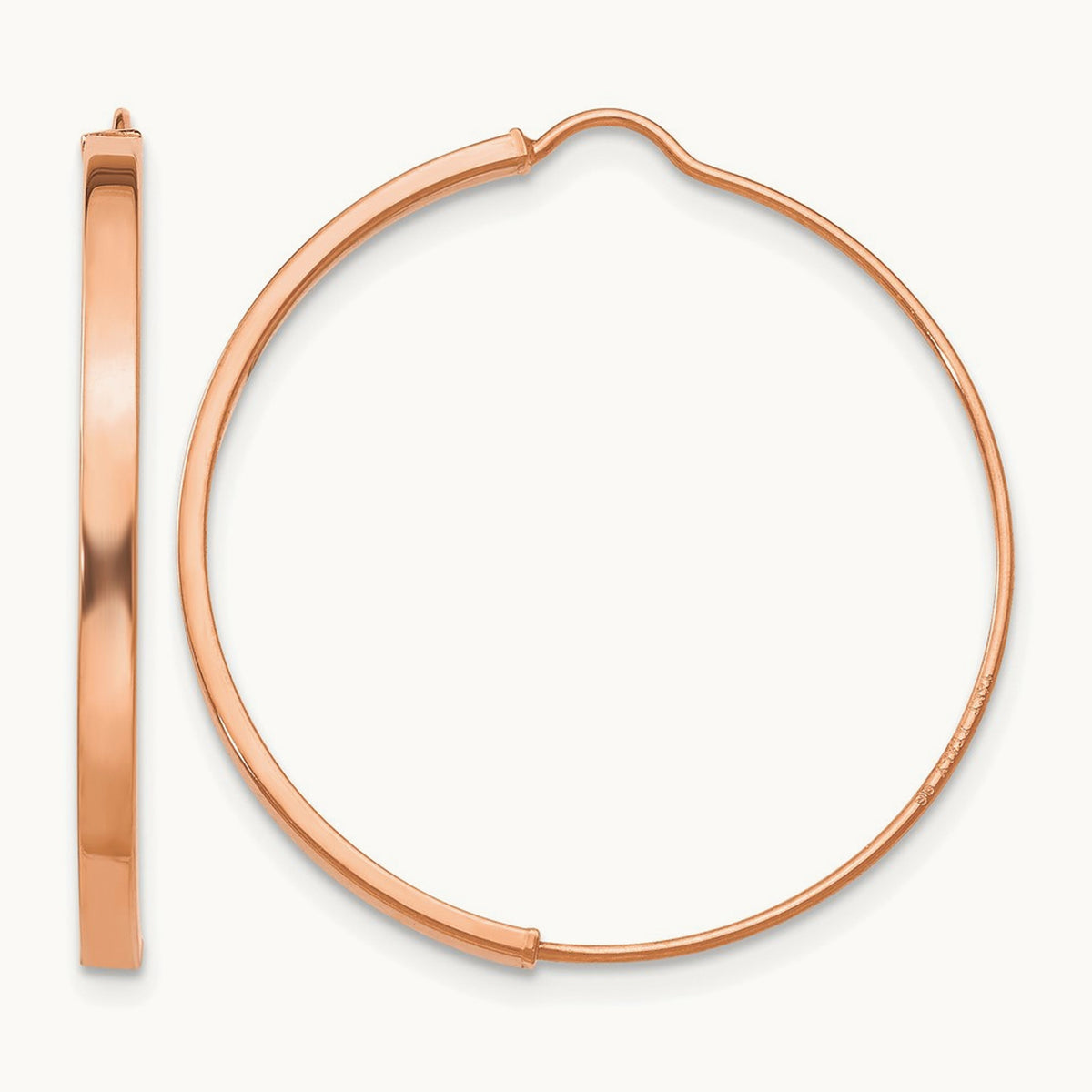Wire Hoop Earrings — 14K Rose Gold
