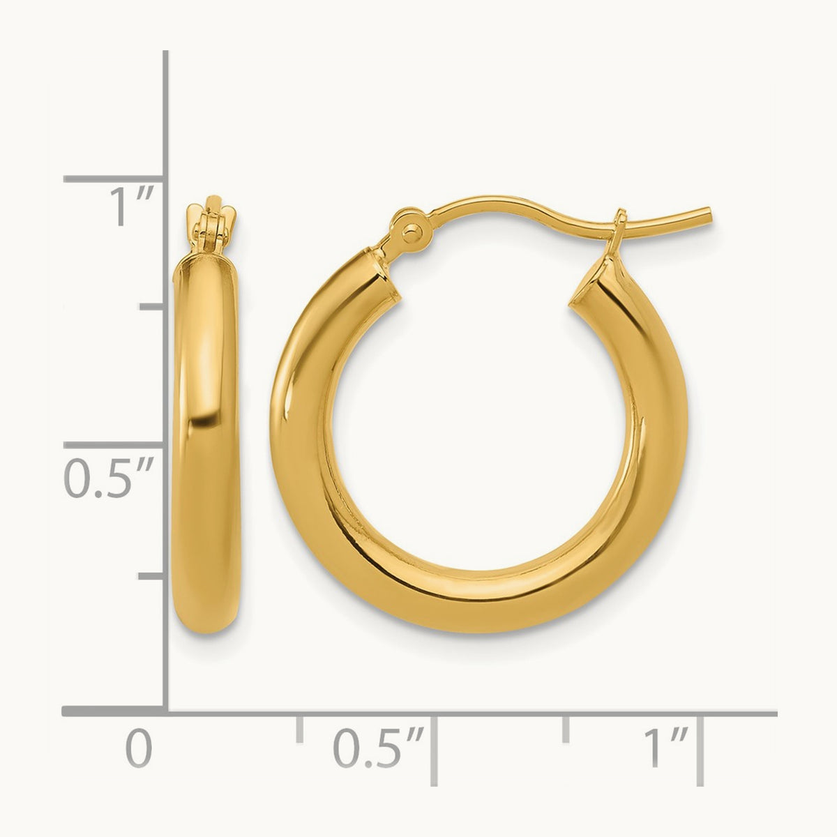 Polished Hinged Hoop Earrings, 10K — Leslie's