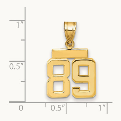 Small Polished Number 89 Charm, 14K