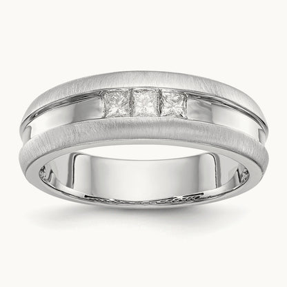 Diamond Men's Band, 14K White Gold