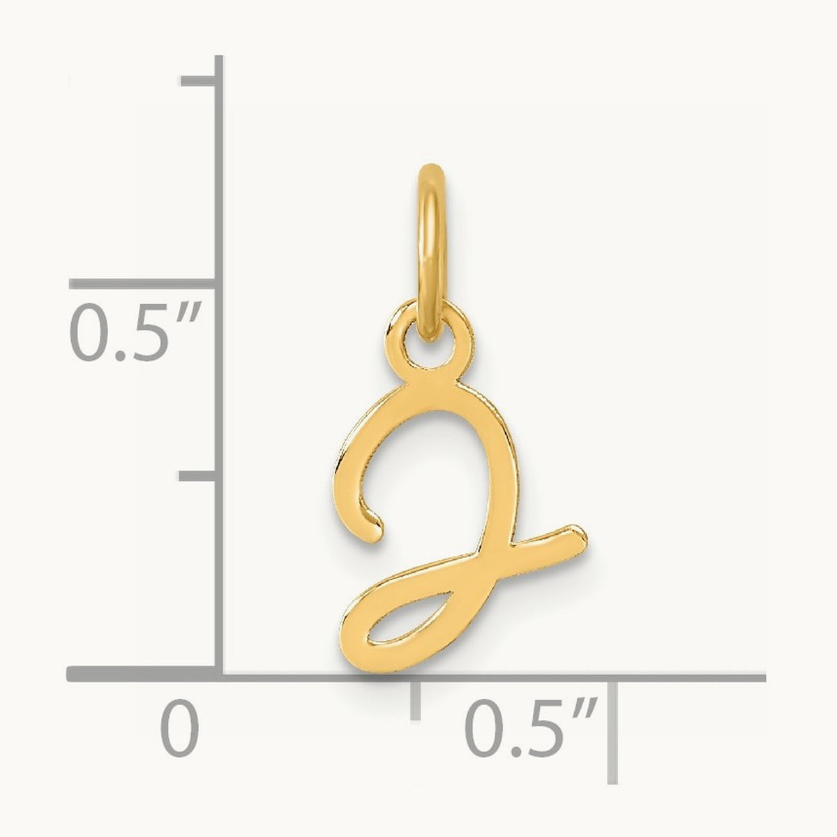 Uppercase Initial Charm — 14K Yellow Gold, J