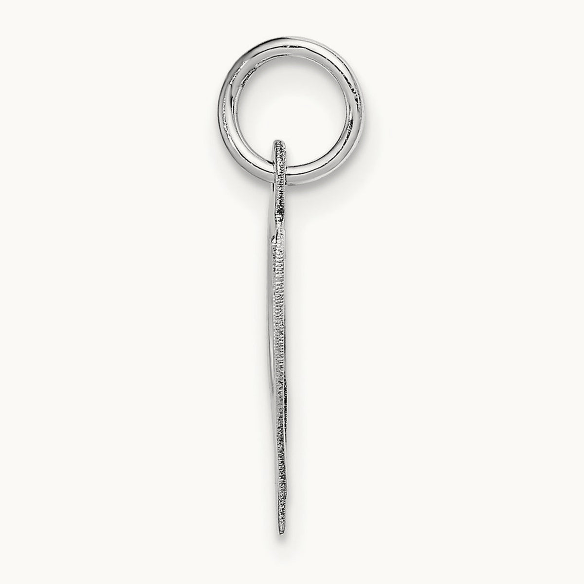 Medium Fancy Script Initial Charm — 14K White Gold, W