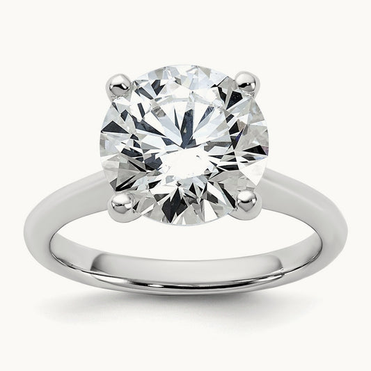 Round 8X Ring, 4.00 ct tw Lab-Grown Diamond — 14K White Gold