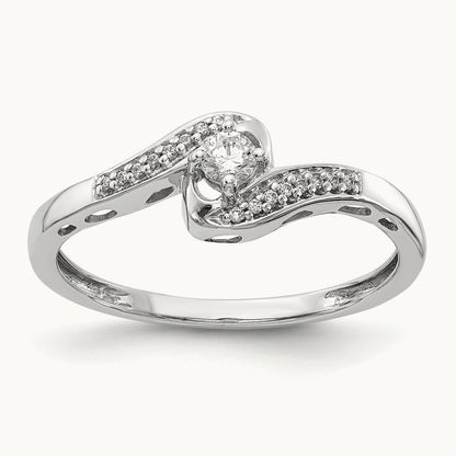 Diamond Bypass Ring, 14K White Gold