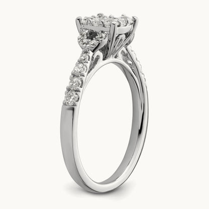 Cluster Engagement Ring, 0.75 ct tw Lab-Grown Diamond