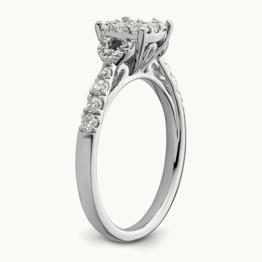 Cluster Engagement Ring, 0.75 ct tw Lab-Grown Diamond