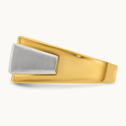 Two-Tone Polished & Satin Men's Ring Mounting