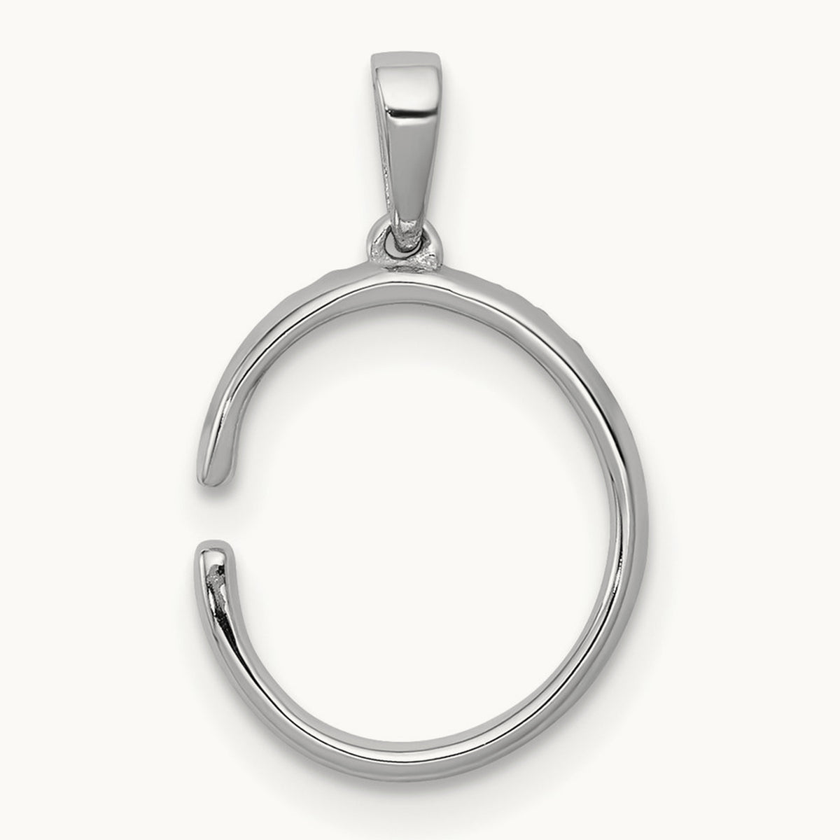 Diamond Letter C Initial Pendant, 14K White Gold