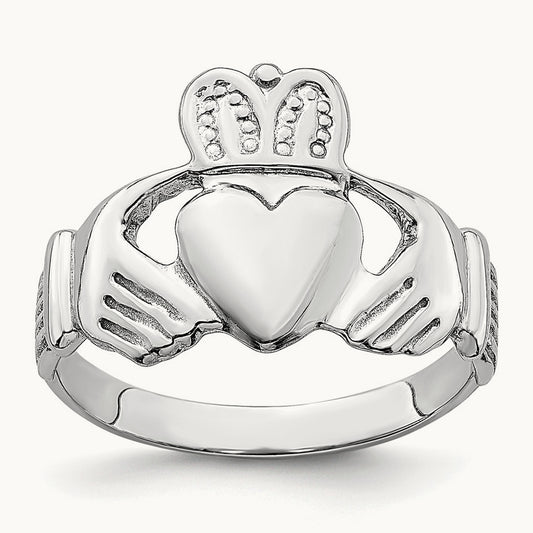 Claddagh Ring, 14K White Gold