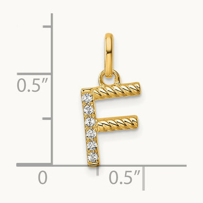 Twisted Diamond Charm — 14K Yellow Gold, F