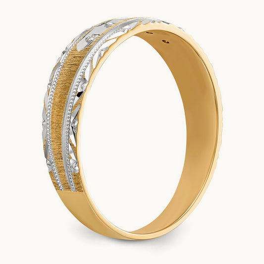 AA Quality Trio Mens Complete Wedding Band, 14K