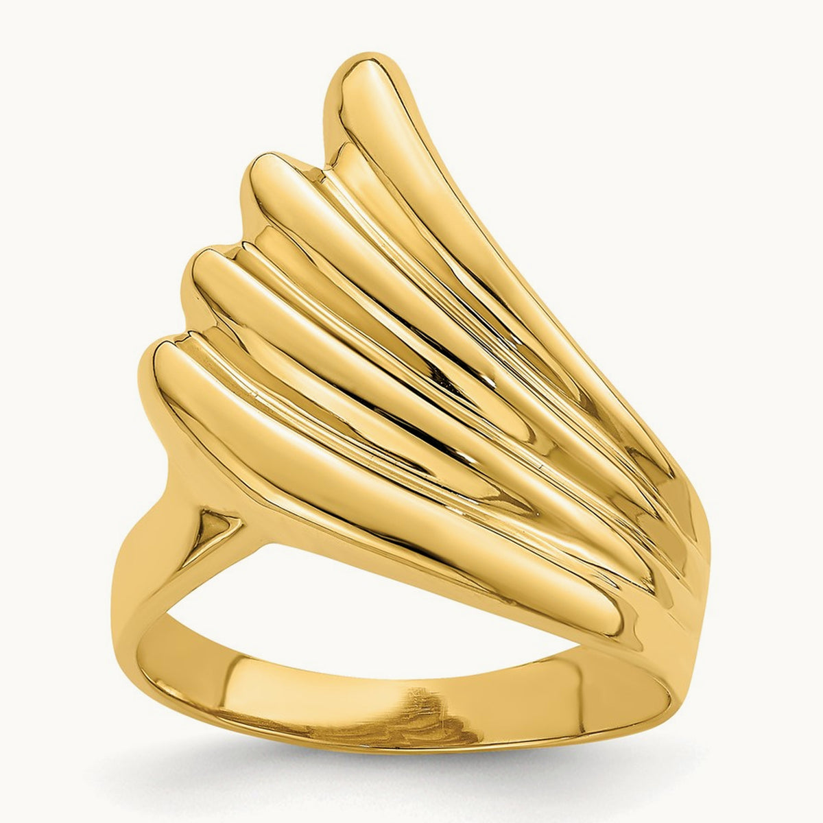 Polished Fish Tail Ring, 14K