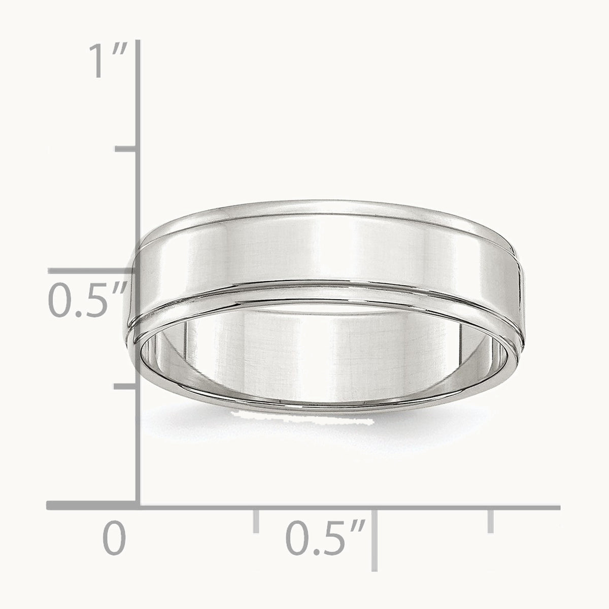Sterling Silver 6mm Flat with Step Edge Band