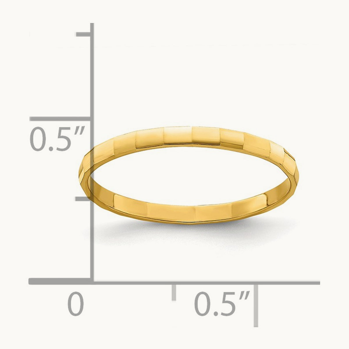Bamboo Texture Band Childs Ring, 14K