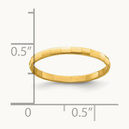 Bamboo Texture Band Childs Ring, 14K