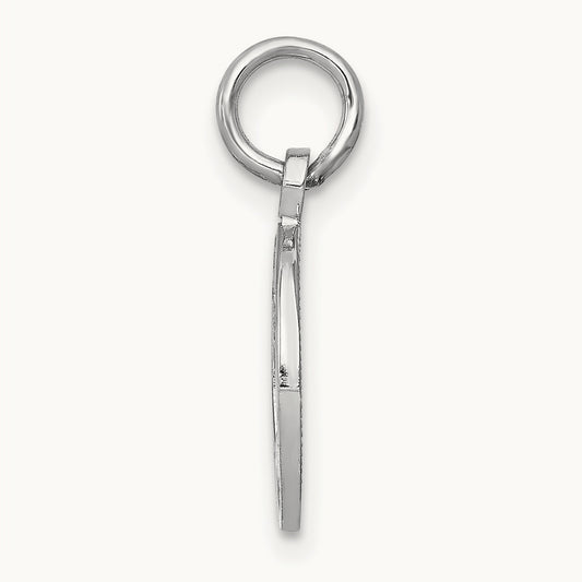 Polished GRADUATION Disc Charm, 14K White Gold