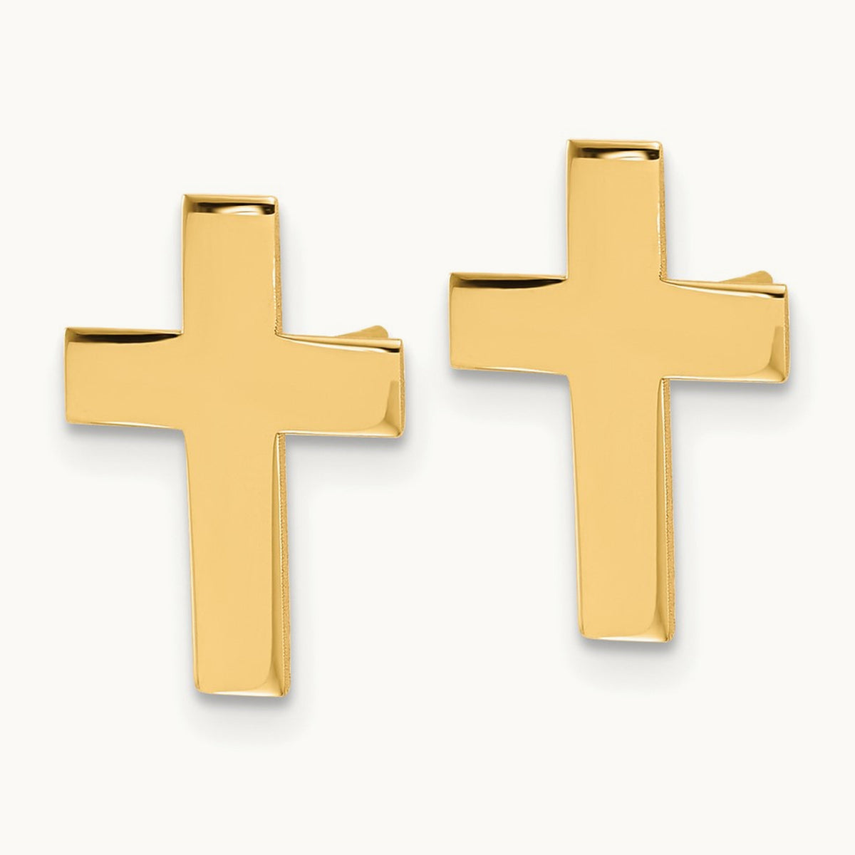 Polished Cross Earrings — 14.5mm