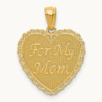 Reversible FOR MY MOM/ Thanks For Everything Pendant, 14K Gold