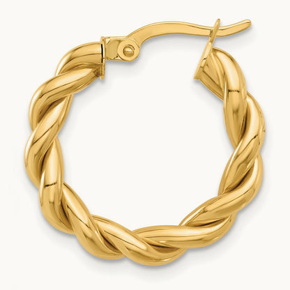 Single 14k Polished Twisted Hoop Earring