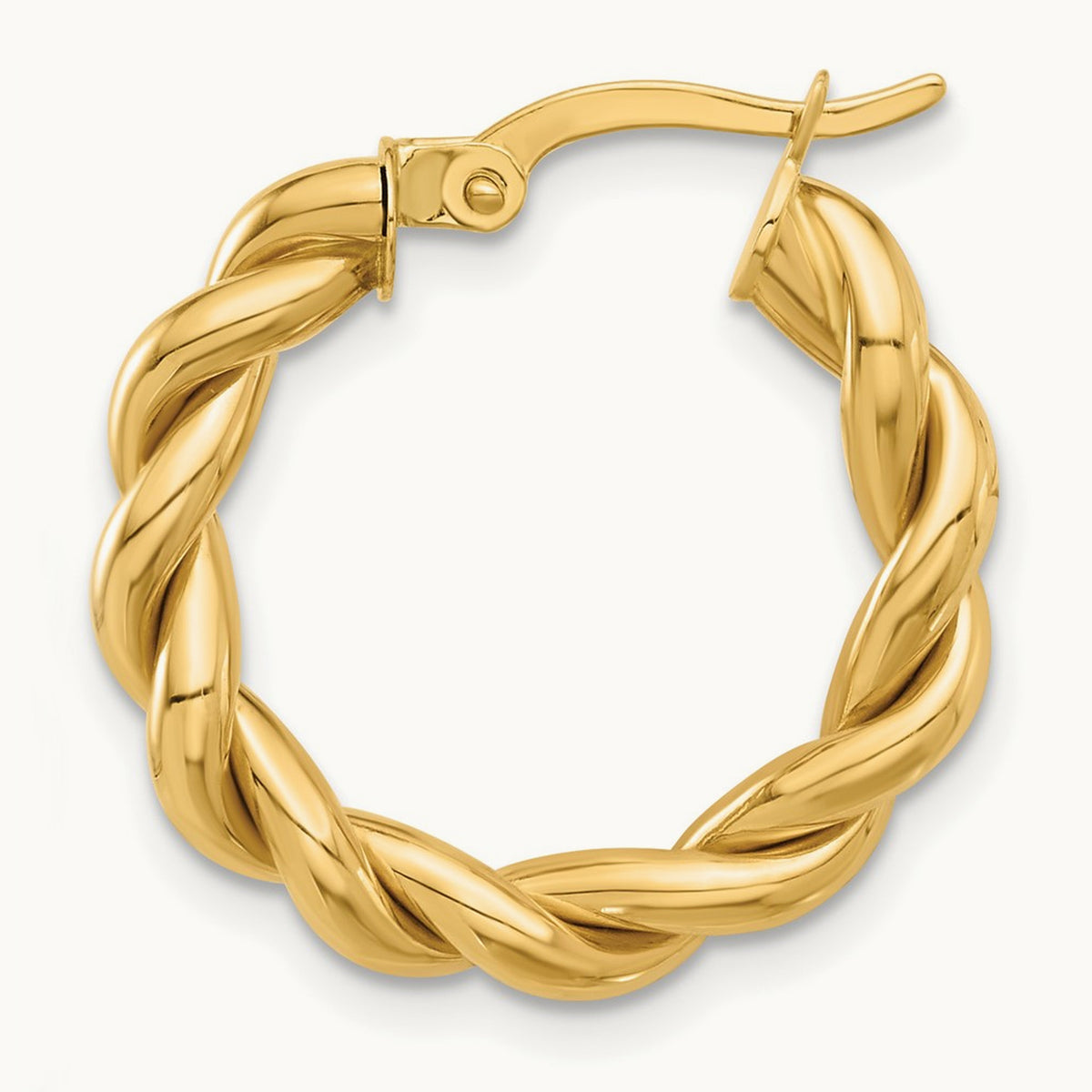 Single 14k Polished Twisted Hoop Earring