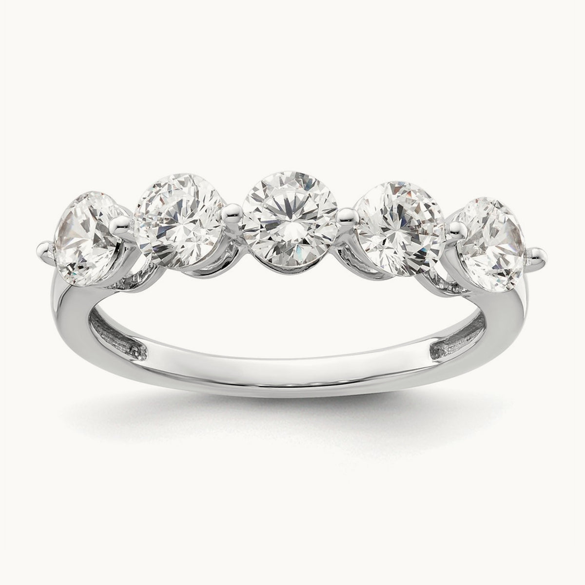 5-Stone Diamond Band, 14K White Gold