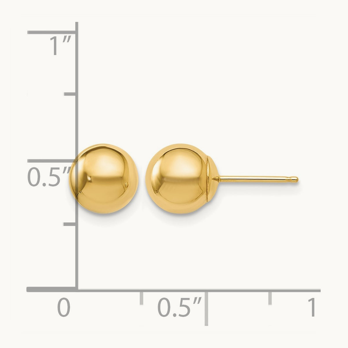 Polished Ball Post Earrings — 10K Yellow Gold, 7mm