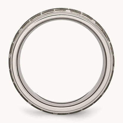 Brushed & Polished Laser Design Ridged Edge Band — photo set