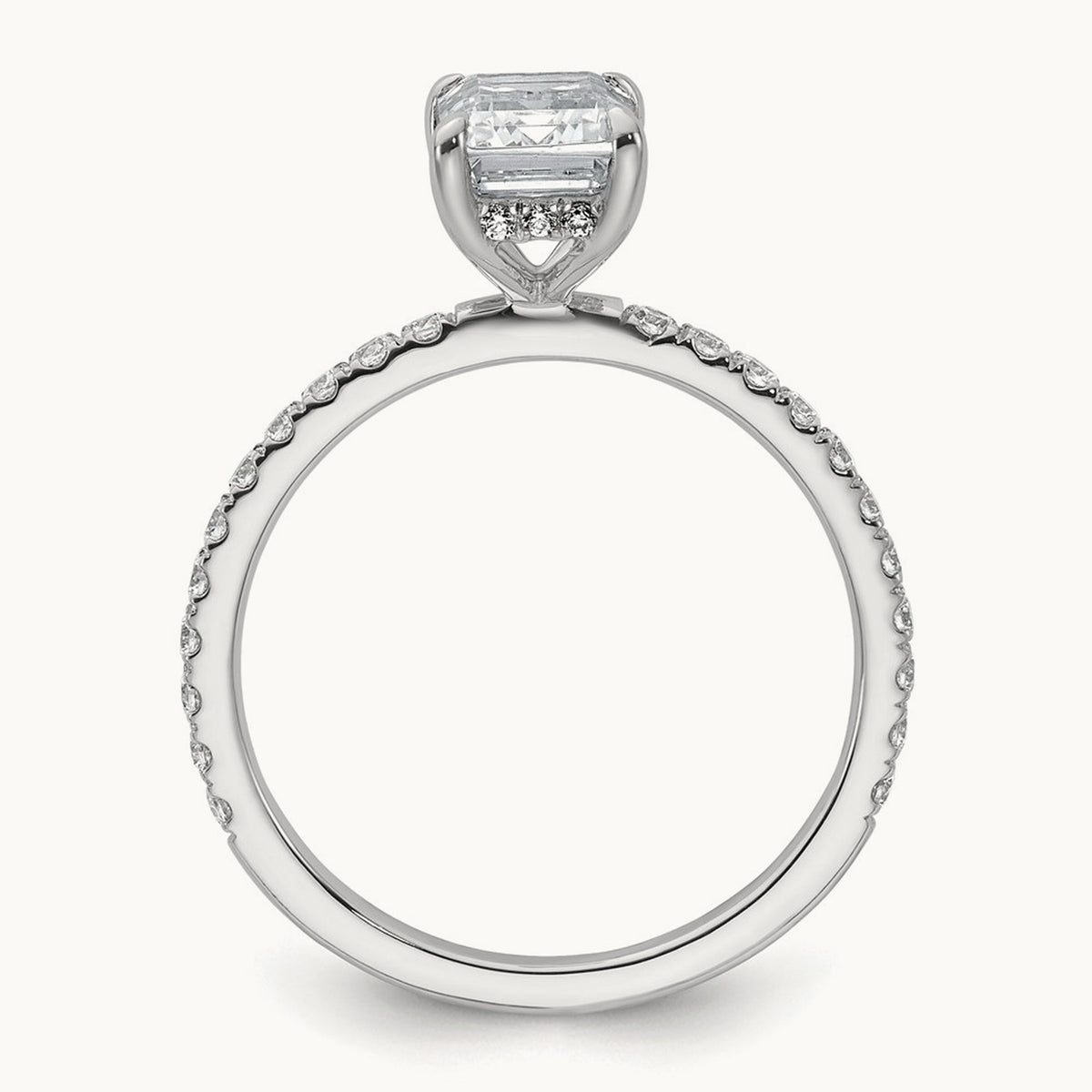 Emerald Solitaire Engagement Ring, 1.25-2.25 ct tw Lab-Grown Diamond — 14K White Gold, 7 (2)