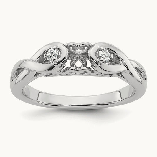 Peg Set Semi-Mount Infinity Engagement Ring — 1/15 ct, 7