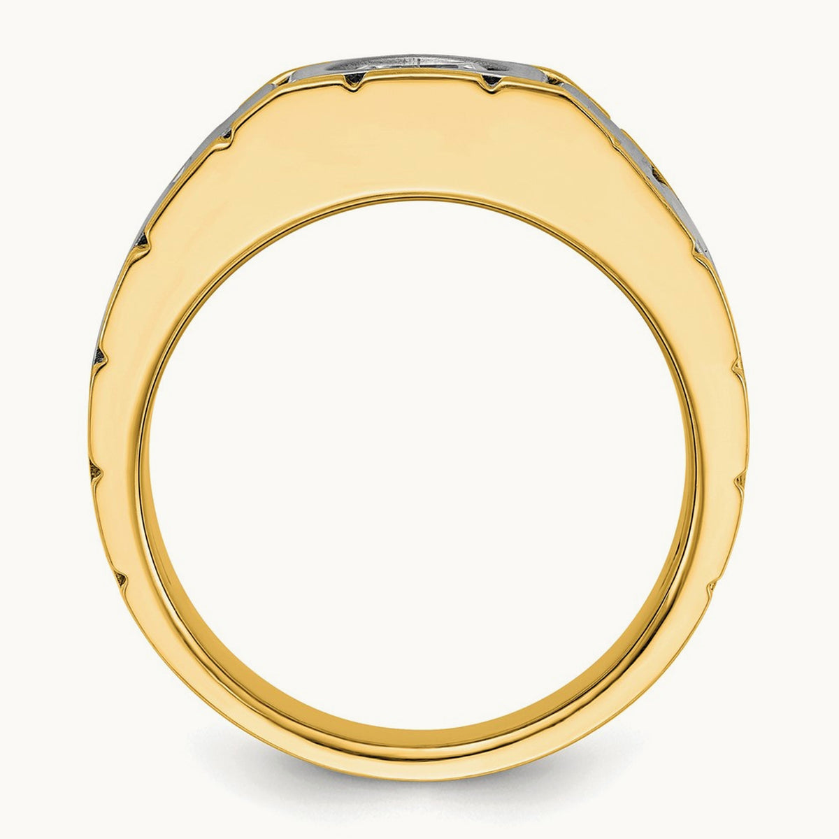 Two-tone Polished & Satin Men's Ring Mounting